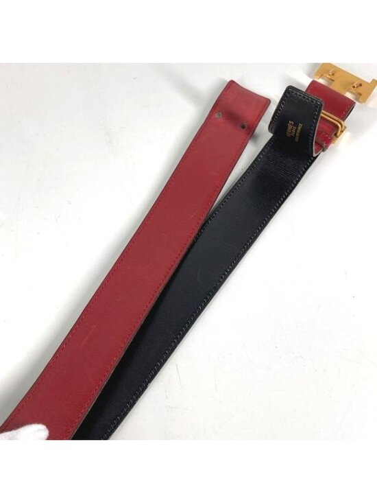 Hermes Belt Leather Red Black main image 8